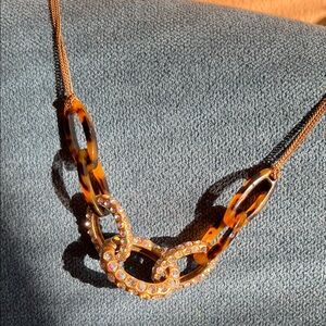 J Crew necklace, sparkly and faux tortoiseshell details.